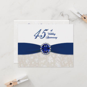 Damask 45th Wedding Anniversary Invitation