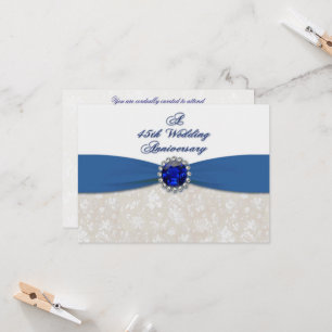 Damask 45th Wedding Anniversary Invitation