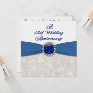 Damask 45th Wedding Anniversary Invitation