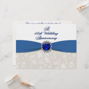 Damask 45th Wedding Anniversary Invitation
