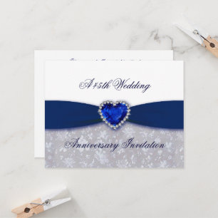 Damask 45th Wedding Anniversary Invitation