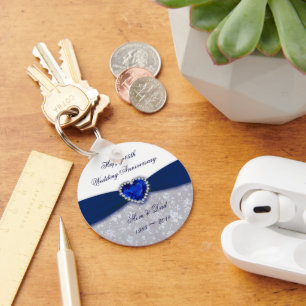 Damask 45th Wedding Anniversary Key Chain