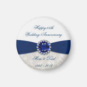 Damask 45th Wedding Anniversary magnet