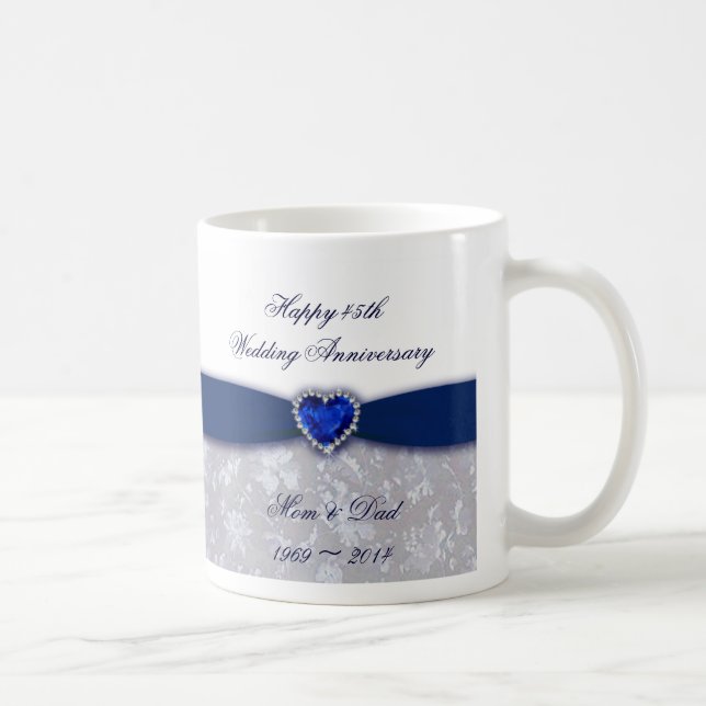Damask 45th Wedding Anniversary Mug (Right)