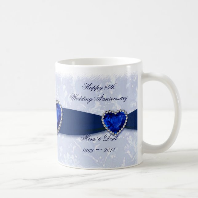 Damask 45th Wedding Anniversary Mug (Right)