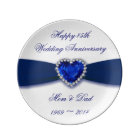 Damask 45th Wedding Anniversary Porcelain Plate