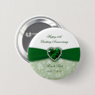 Damask 55th Wedding Anniversary 6 Cm Round Badge