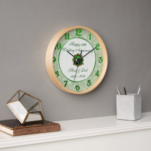 Damask 55th Wedding Anniversary Clock