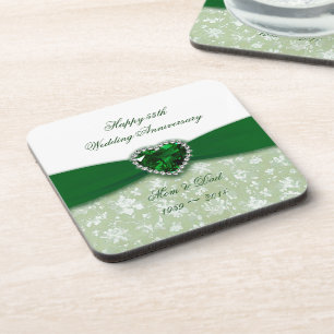 Damask 55th Wedding Anniversary Coaster
