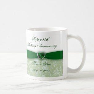 Damask 55th Wedding Anniversary Coffee Mug