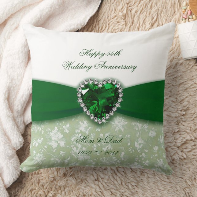 Damask 55th Wedding Anniversary Cushion (Blanket)