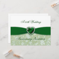 Damask 55th Wedding Anniversary Invitation