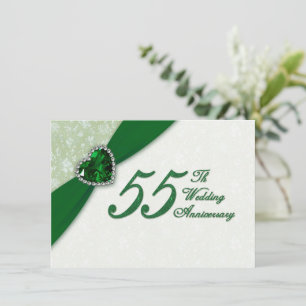 Damask 55th Wedding Anniversary Invitation