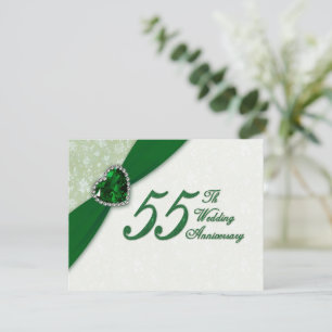 Damask 55th Wedding Anniversary Invitation