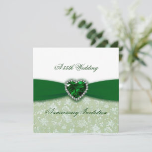 Damask 55th Wedding Anniversary Invitation
