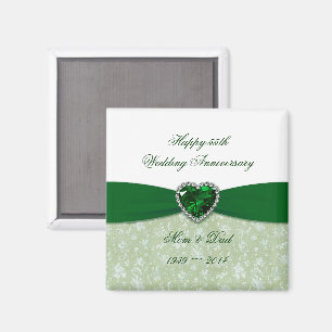 Damask 55th Wedding Anniversary Magnet