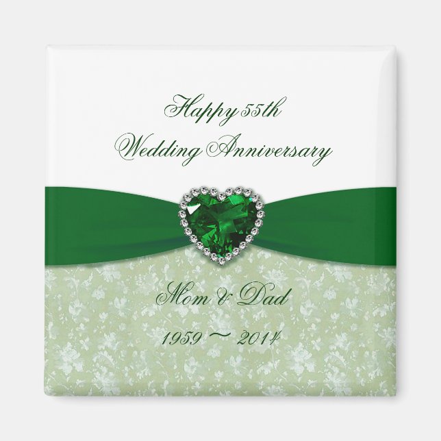 Damask 55th Wedding Anniversary Magnet (Front)