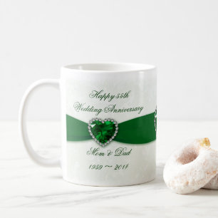 Damask 55th Wedding Anniversary Mug