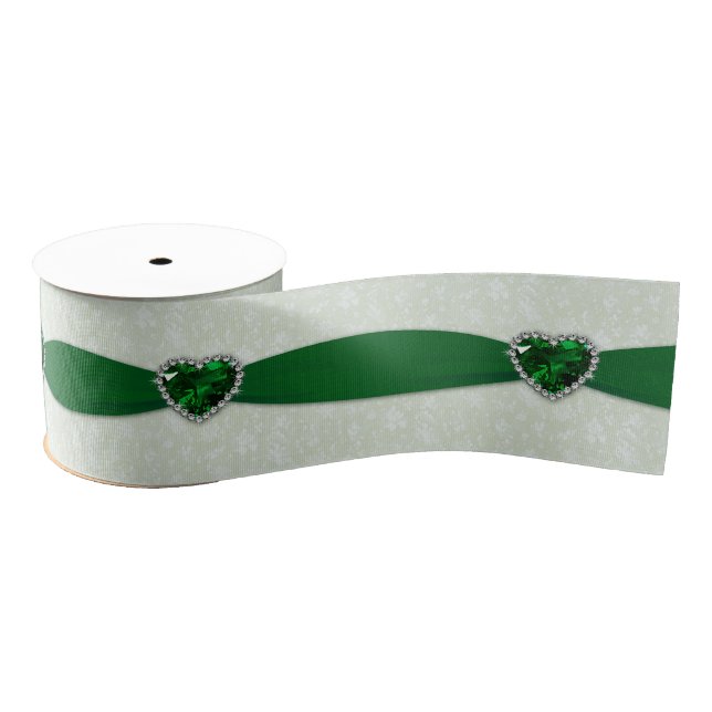 Damask 55th Wedding Anniversary Ribbon Grosgrain Ribbon (Spool)