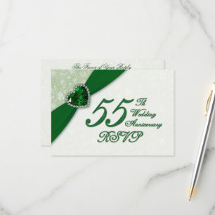 Damask 55th Wedding Anniversary RSVP