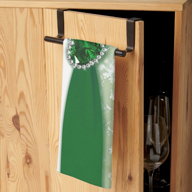 Damask 55th Wedding Anniversary Tea Towel (Thirds Fold)