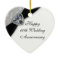 Damask 60th Wedding Anniversary Heart Ornament