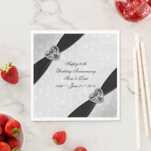 Damask 60th Wedding Anniversary Napkin
