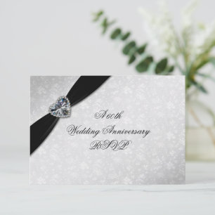 Damask 60th Wedding Anniversary RSVP Card