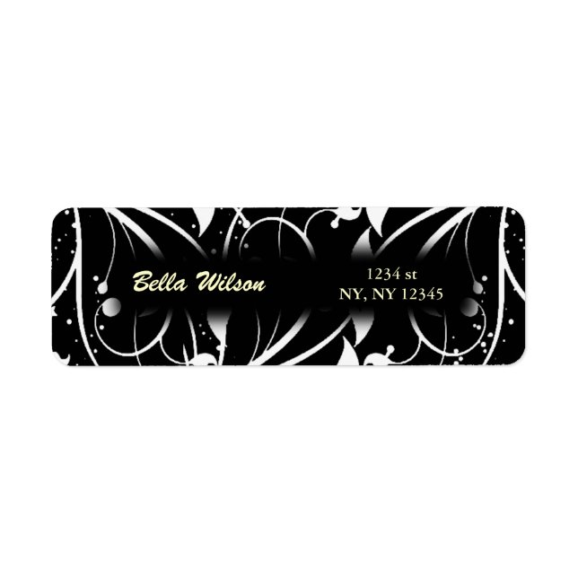 damask  address label (Front)