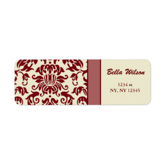 damask  address label
