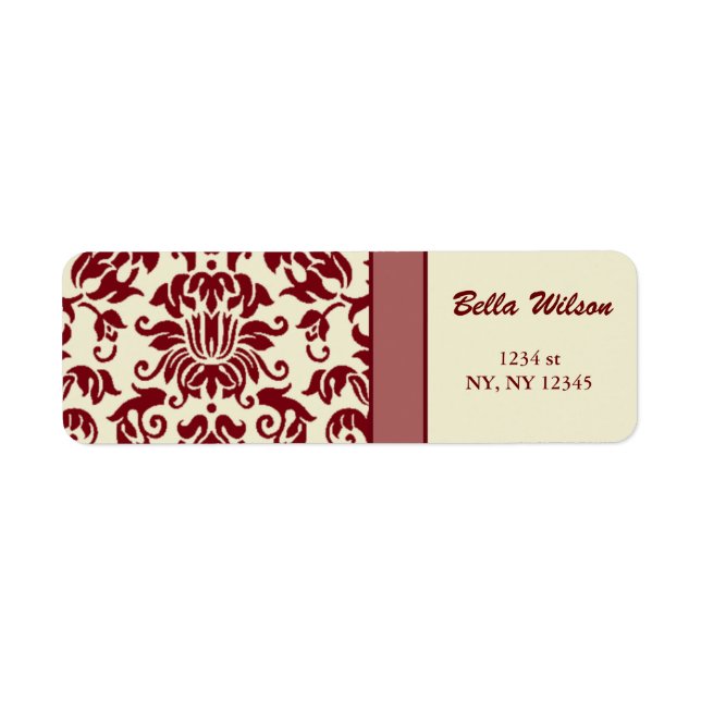 damask  address label (Front)