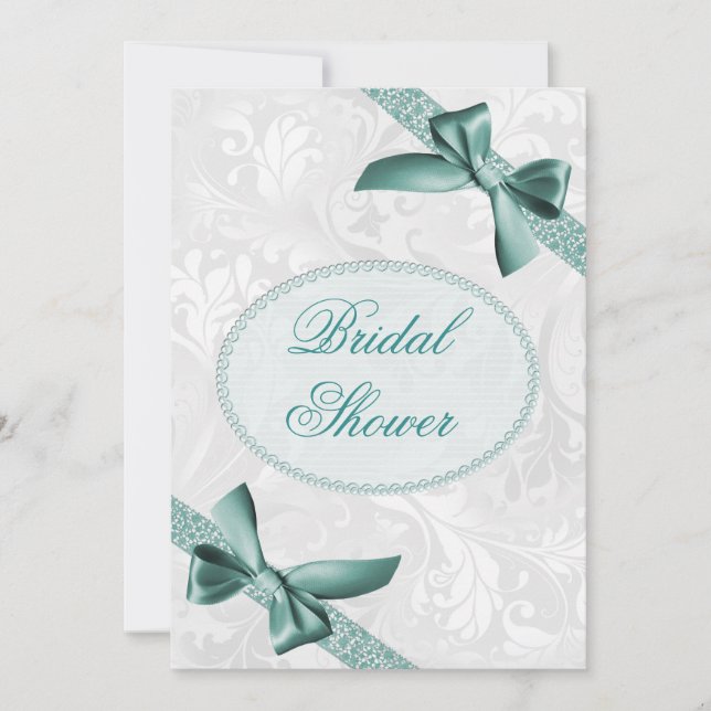 Damask and Bows Bridal Shower Invitation (Front)