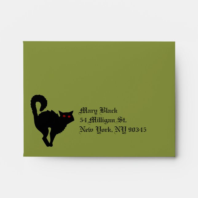 Damask and Green RSVP Envelope (Front)