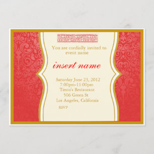 Damask and Indian Styled Invite