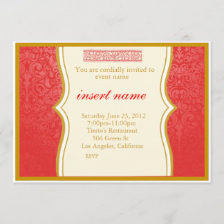 Damask and Indian Styled Invite