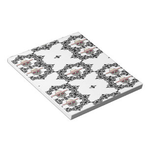 Damask and skull notepad