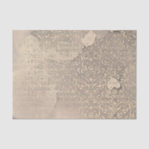 Damask and Typewriter Text Tissue Paper