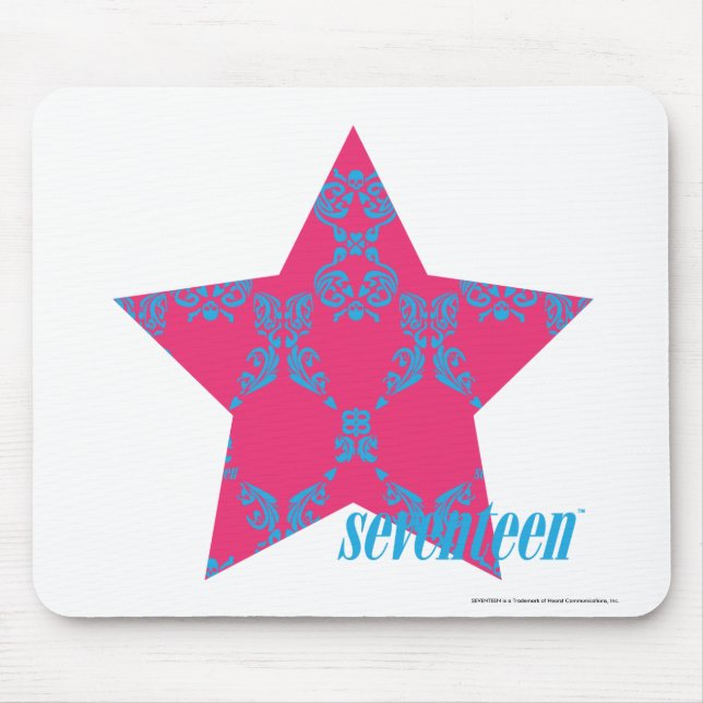 Damask Aqua-Magenta 2 Mouse Mat (Front)