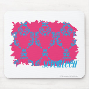 Damask Aqua-Magenta 3 Mouse Mat