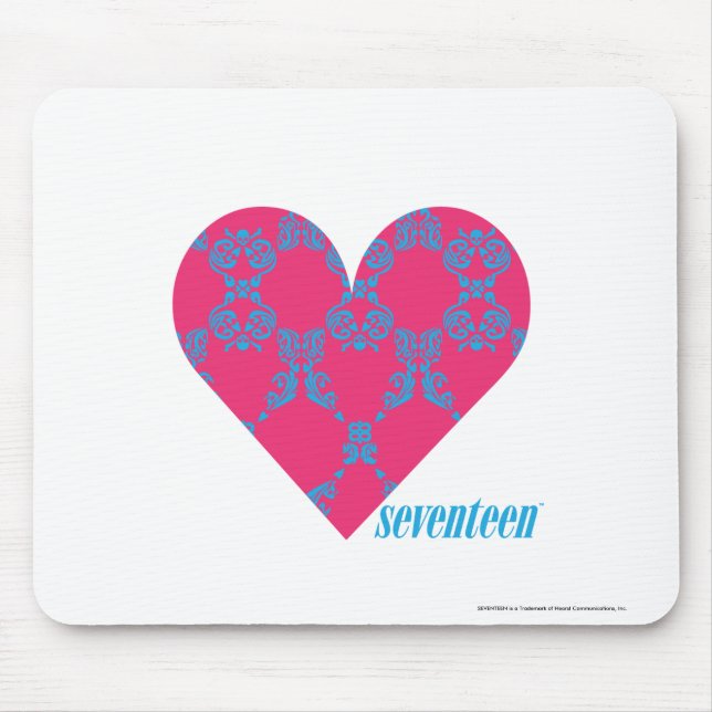 Damask Aqua-Magenta 4 Mouse Mat (Front)