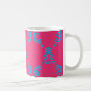 Damask Aqua-Magenta Coffee Mug