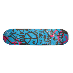 Damask  Aqua-Magenta, Grafitti Skateboard