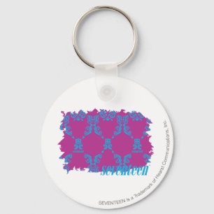 Damask Aqua-Purple 2 Key Ring