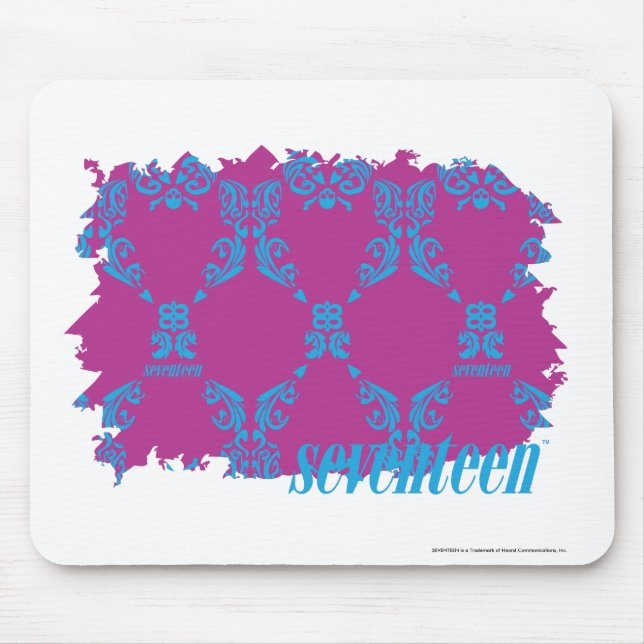 Damask Aqua-Purple 2 Mouse Mat (Front)