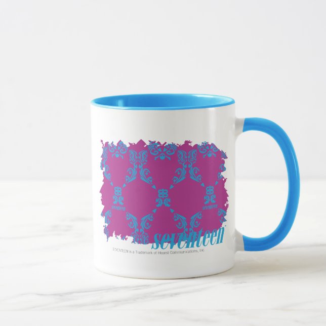Damask Aqua-Purple 2 Mug (Right)