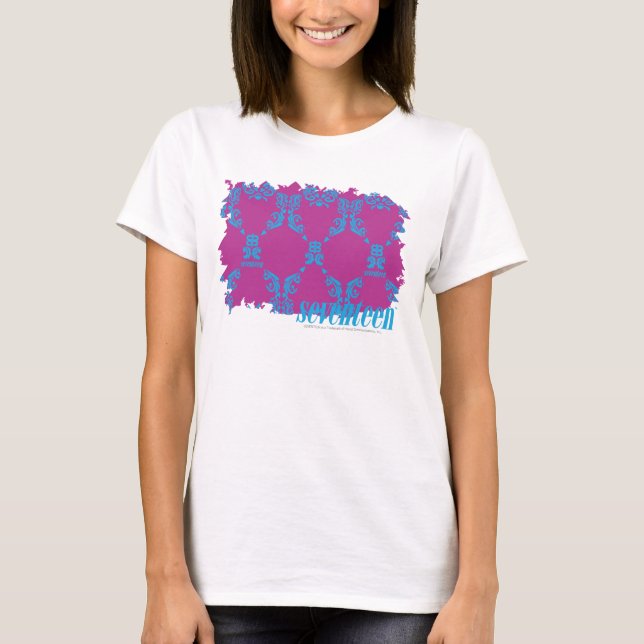 Damask Aqua-Purple 2 T-Shirt (Front)