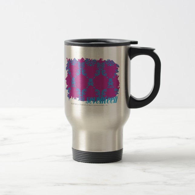 Damask Aqua-Purple 2 Travel Mug (Right)