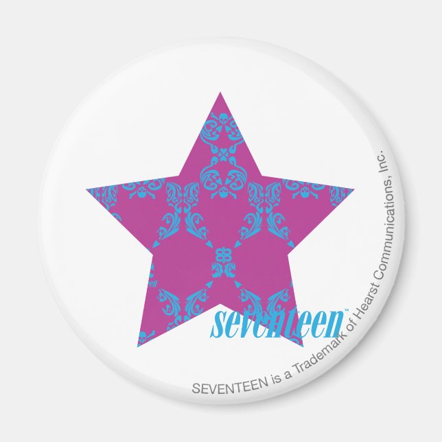 Damask Aqua-Purple 3 Magnet (Front)