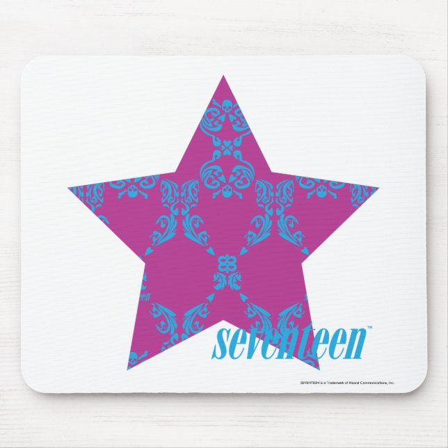 Damask Aqua-Purple 3 Mouse Mat (Front)