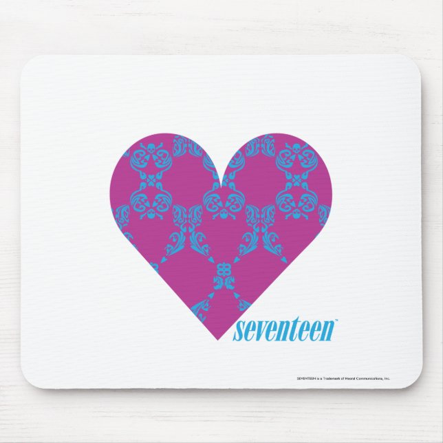 Damask Aqua-Purple 4 Mouse Mat (Front)